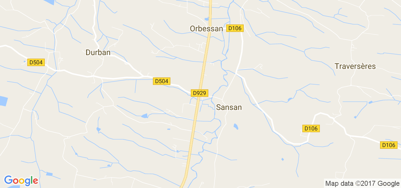 map de la ville de Sansan