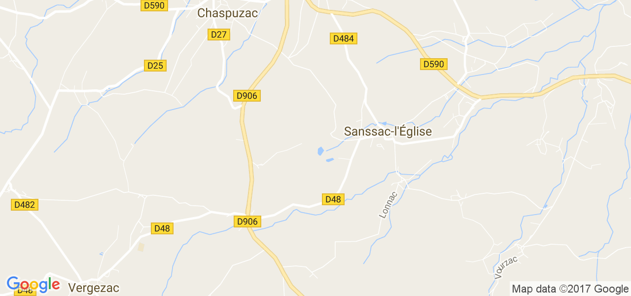 map de la ville de Sanssac-l'Église