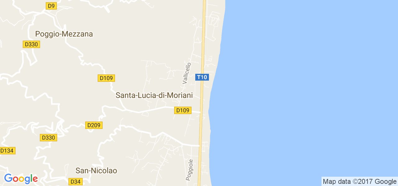 map de la ville de Santa-Lucia-di-Moriani