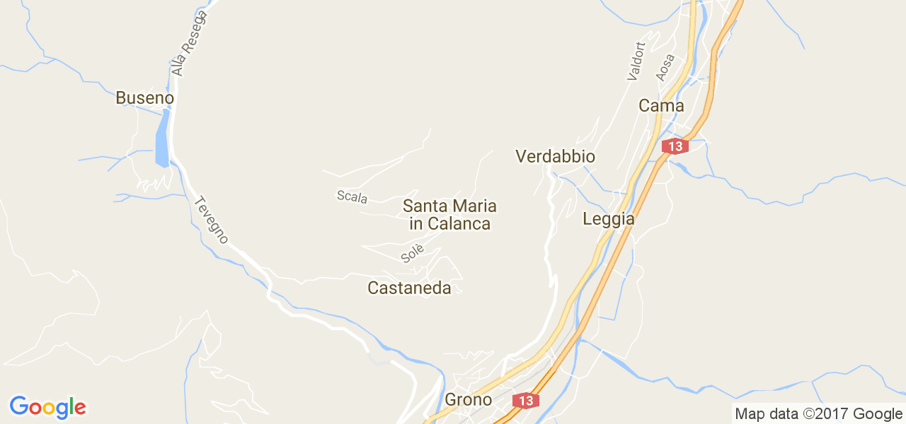 map de la ville de Santa Maria in Calanca