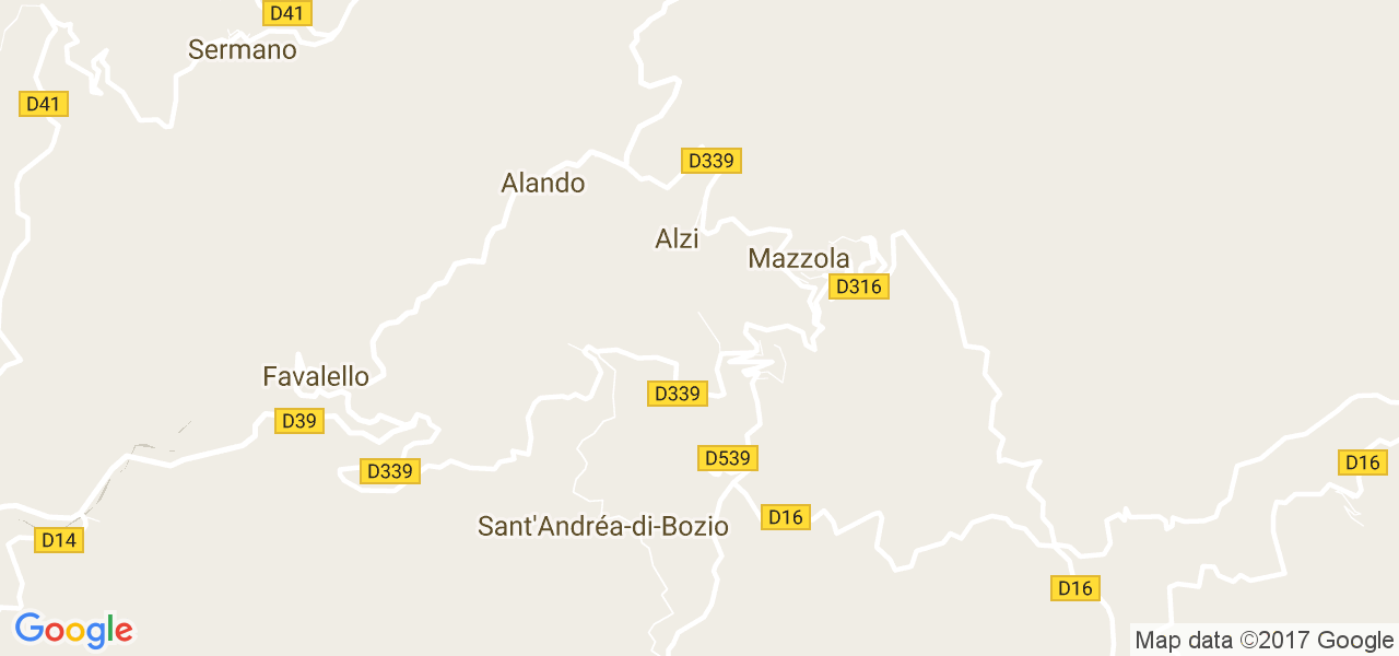 map de la ville de Sant'Andréa-di-Bozio