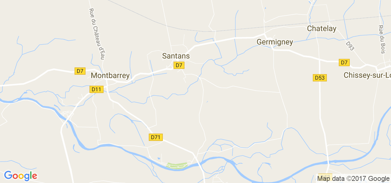 map de la ville de Santans