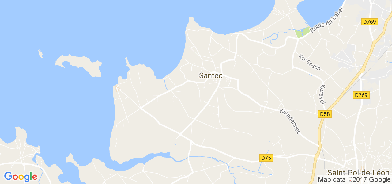 map de la ville de Santec