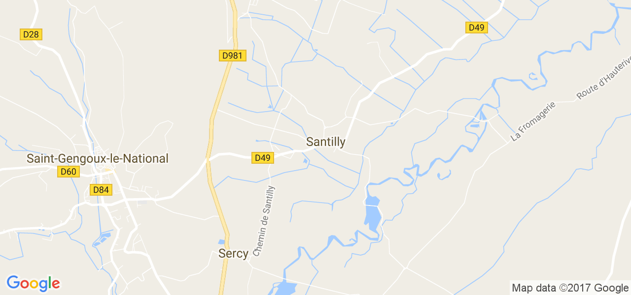 map de la ville de Santilly