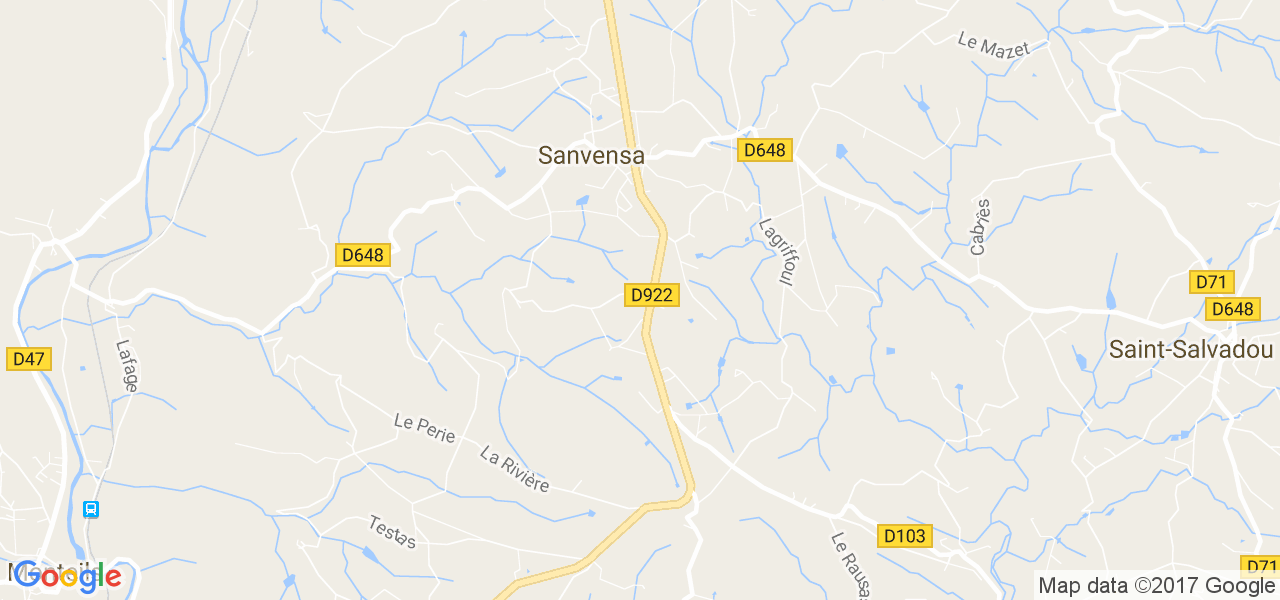 map de la ville de Sanvensa