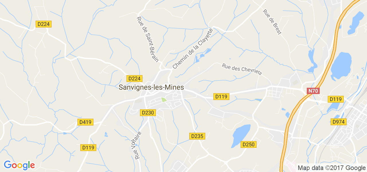 map de la ville de Sanvignes-les-Mines