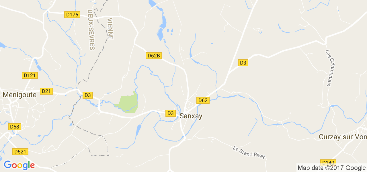 map de la ville de Sanxay