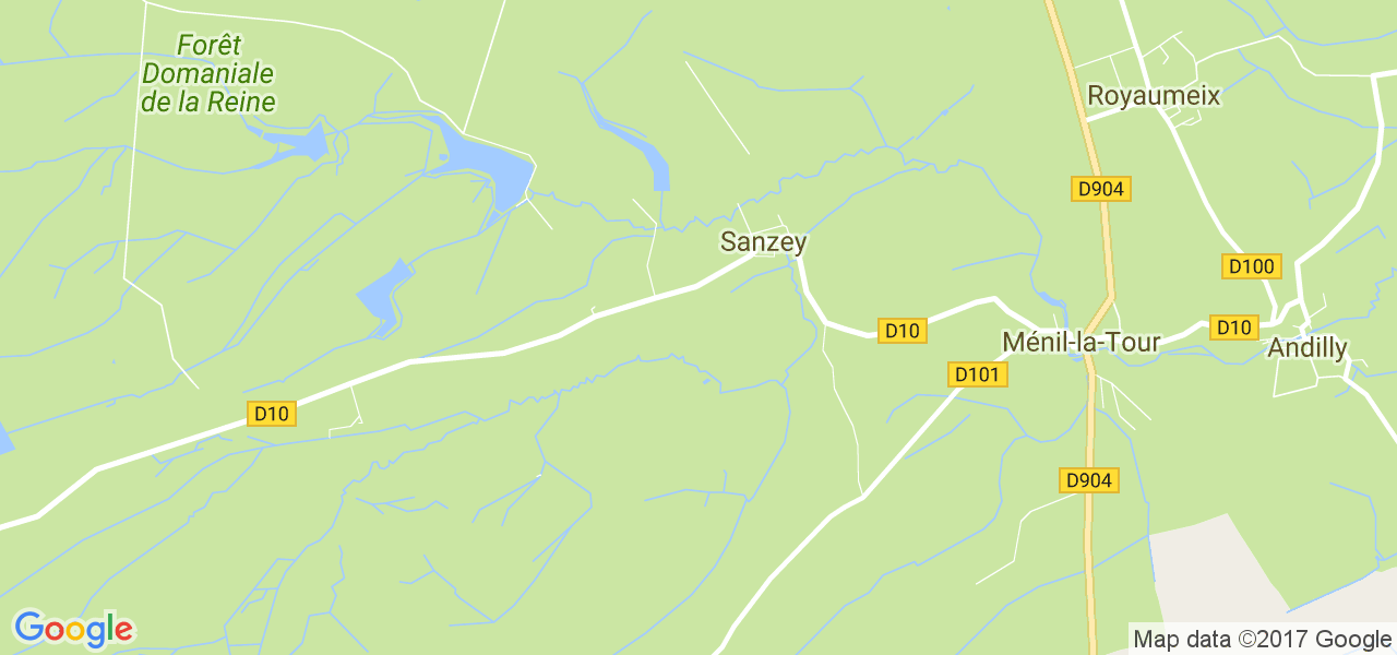 map de la ville de Sanzey