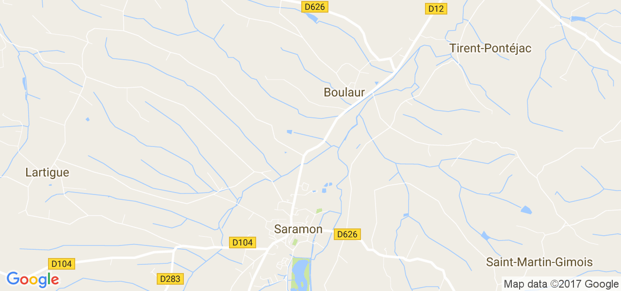 map de la ville de Saramon