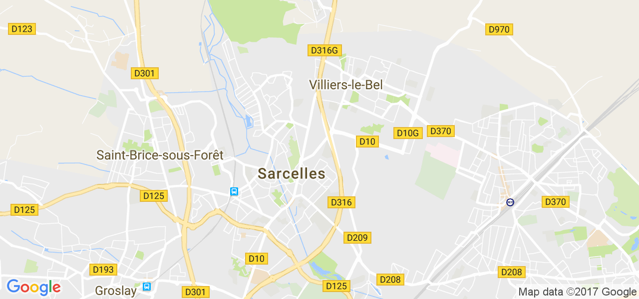 map de la ville de Sarcelles