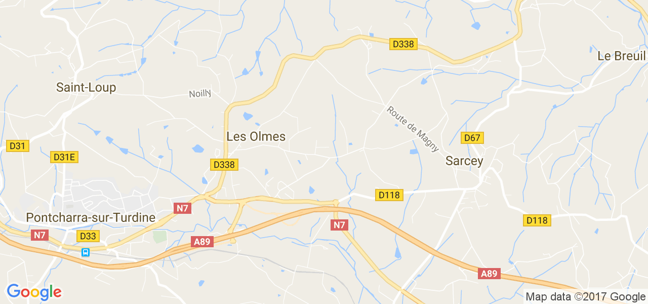 map de la ville de Sarcey