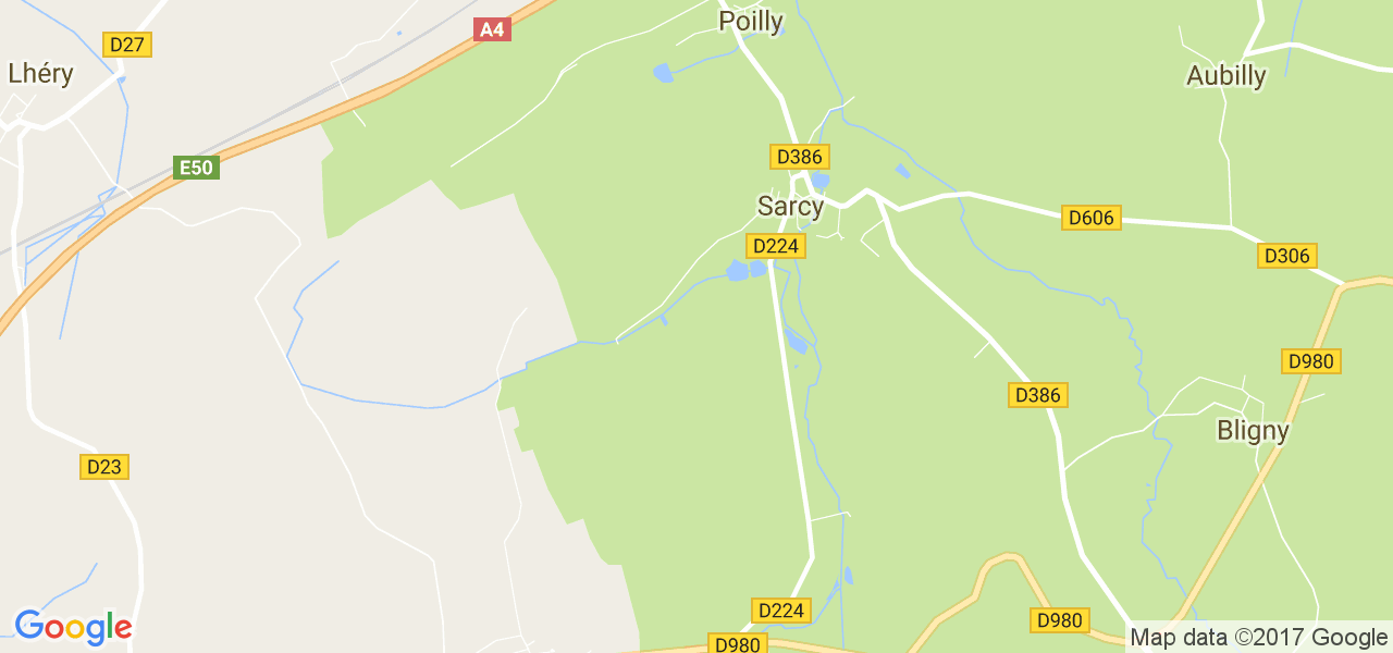 map de la ville de Sarcy