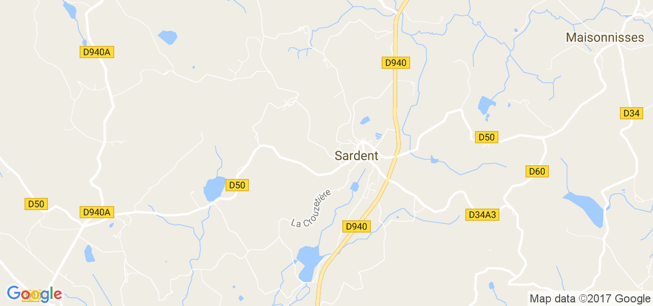 map de la ville de Sardent