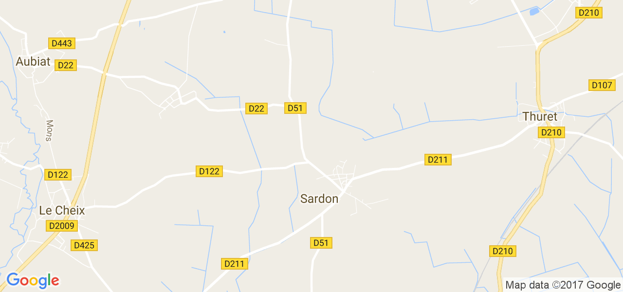 map de la ville de Sardon