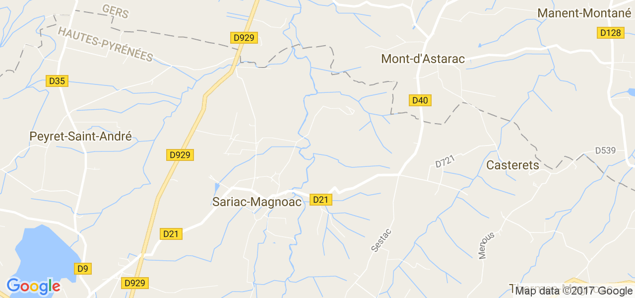 map de la ville de Sariac-Magnoac