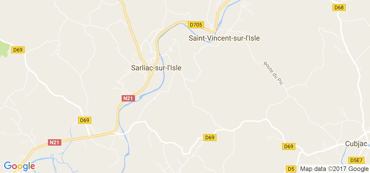 map de la ville de Sarliac-sur-l'Isle