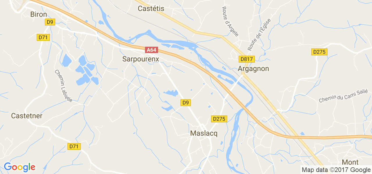 map de la ville de Sarpourenx