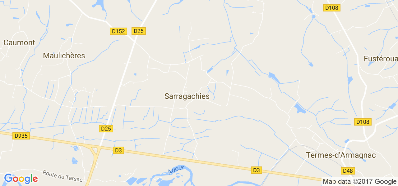 map de la ville de Sarragachies