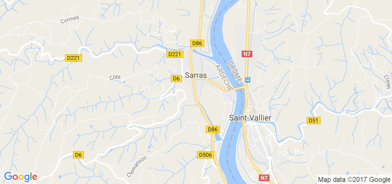 map de la ville de Sarras