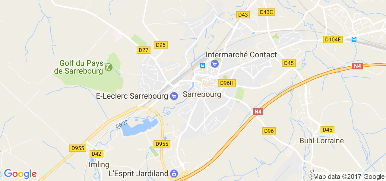 map de la ville de Sarrebourg