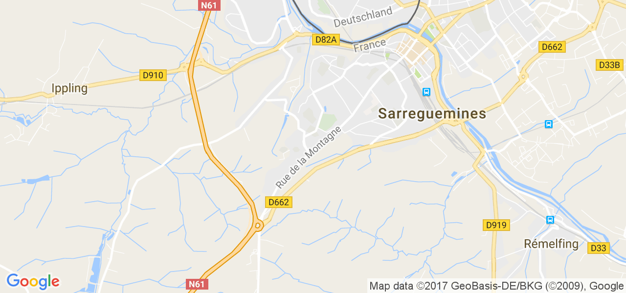 map de la ville de Sarreguemines