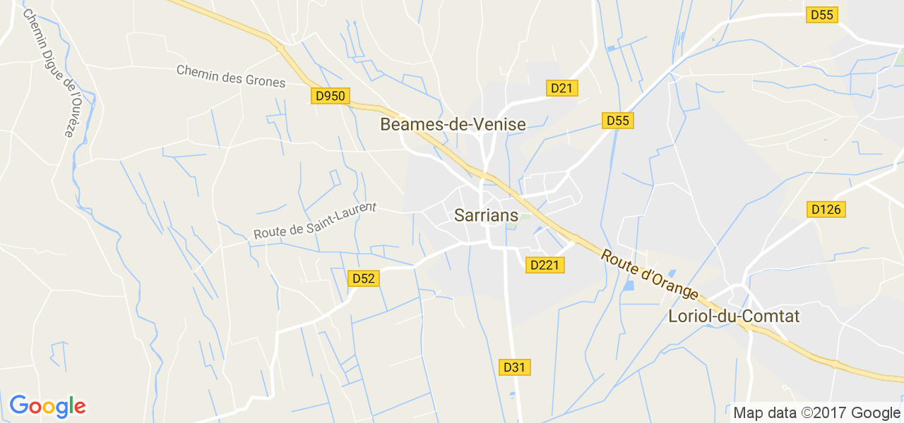 map de la ville de Sarrians