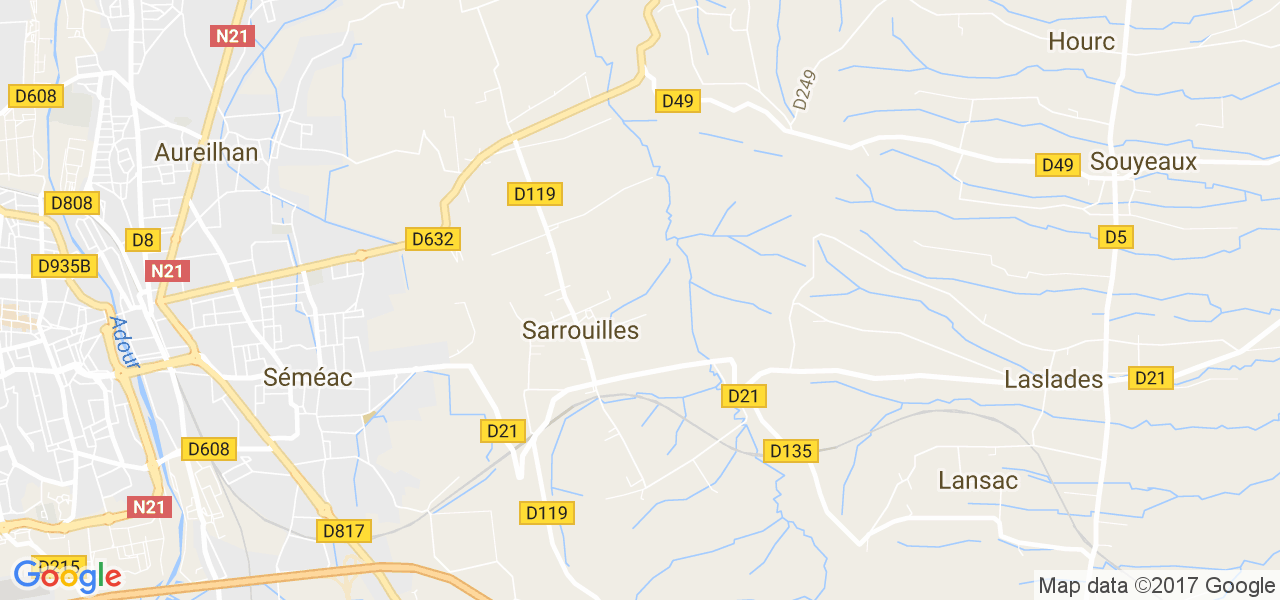 map de la ville de Sarrouilles