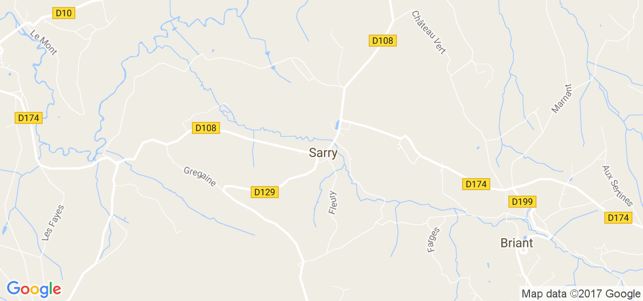 map de la ville de Sarry