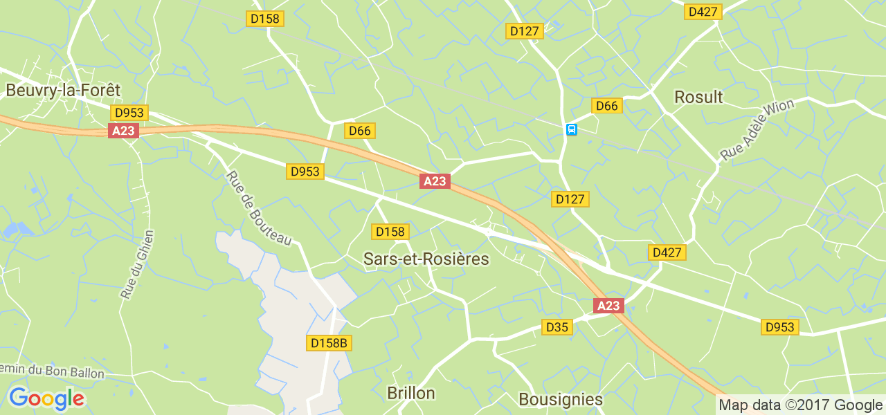 map de la ville de Sars-et-Rosières