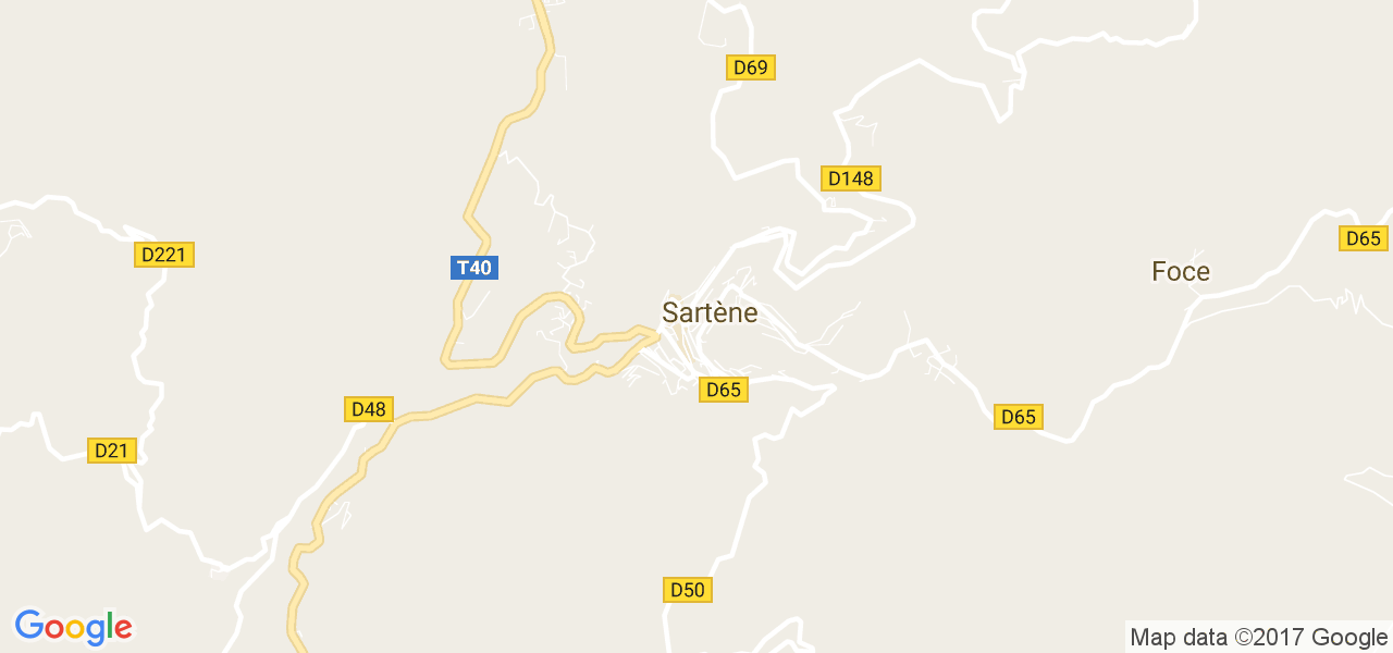 map de la ville de Sartène