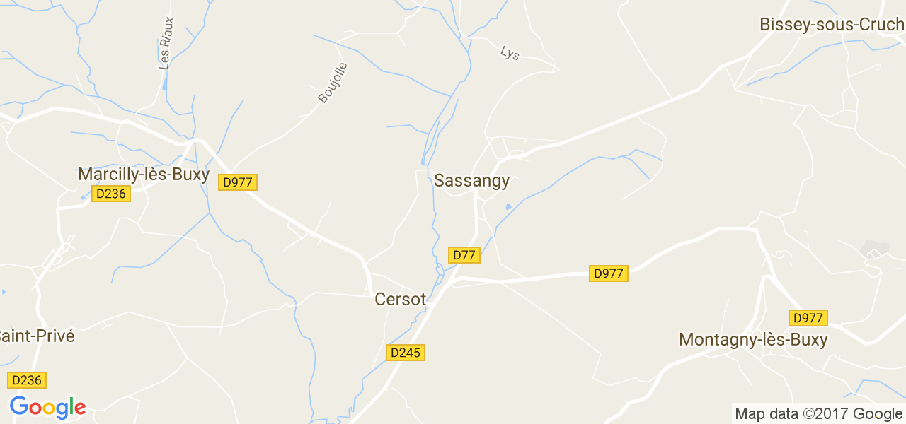 map de la ville de Sassangy