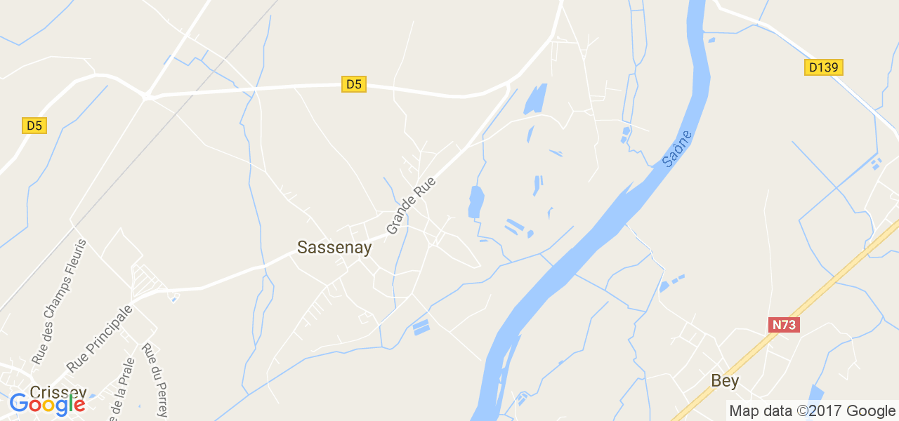 map de la ville de Sassenay