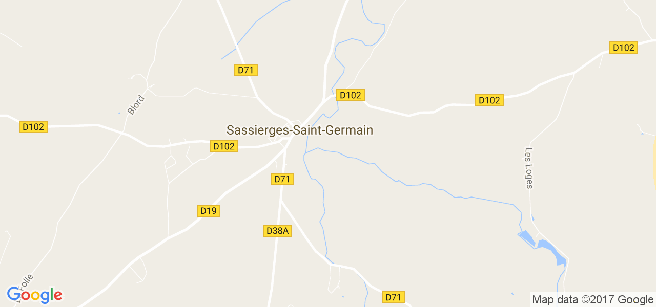 map de la ville de Sassierges-Saint-Germain