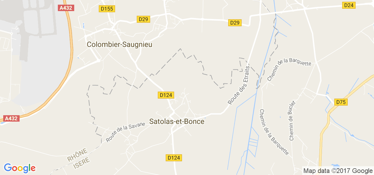 map de la ville de Satolas-et-Bonce