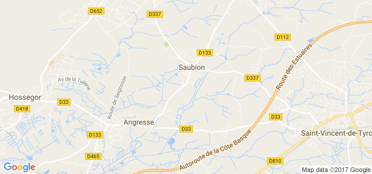 map de la ville de Saubion