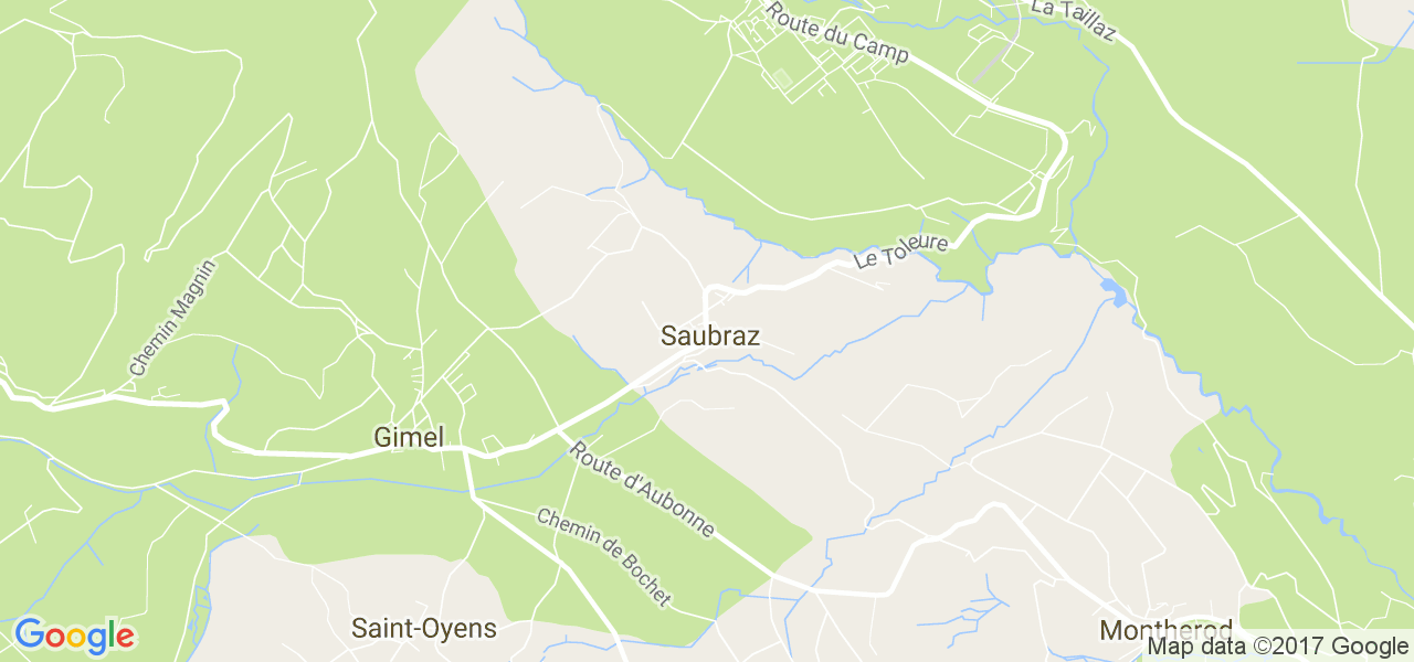 map de la ville de Saubraz