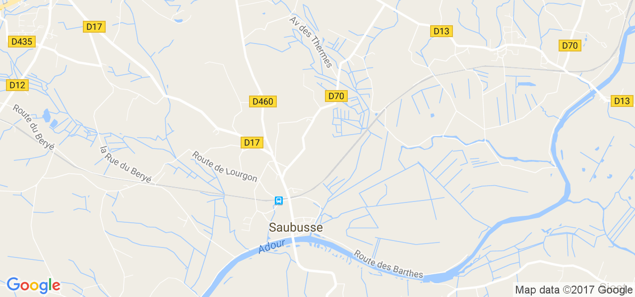 map de la ville de Saubusse