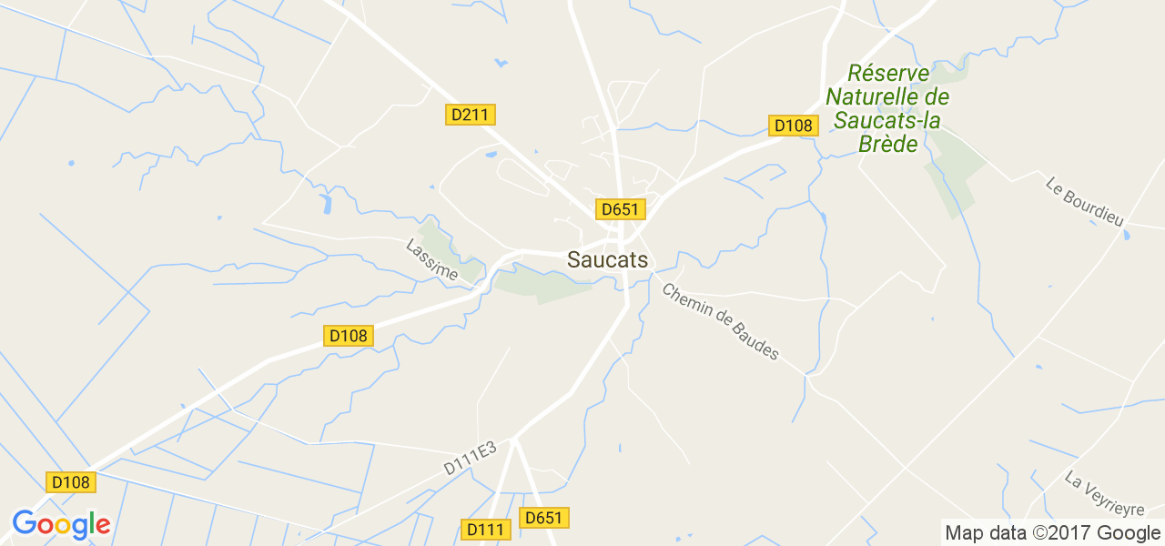 map de la ville de Saucats