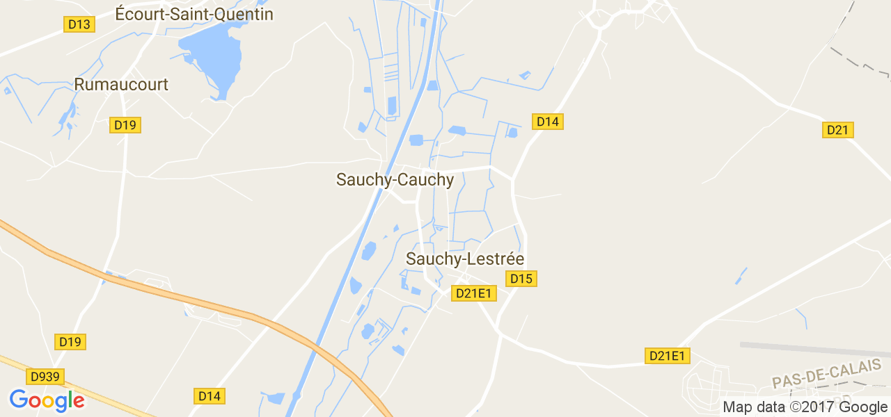 map de la ville de Sauchy-Cauchy