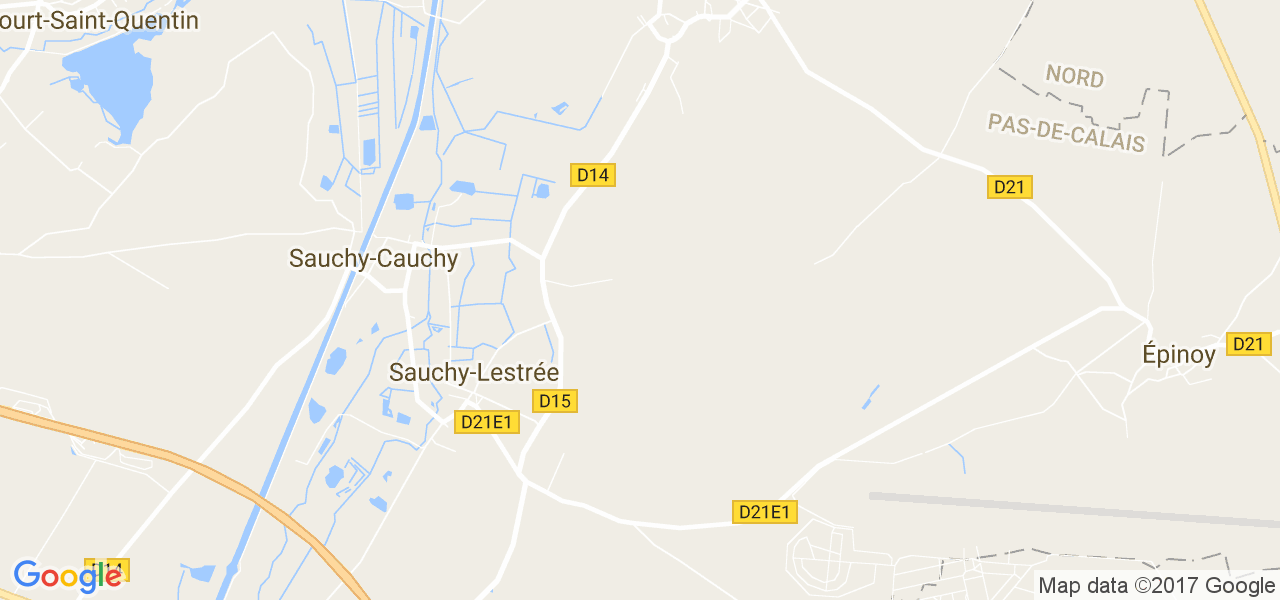 map de la ville de Sauchy-Lestrée