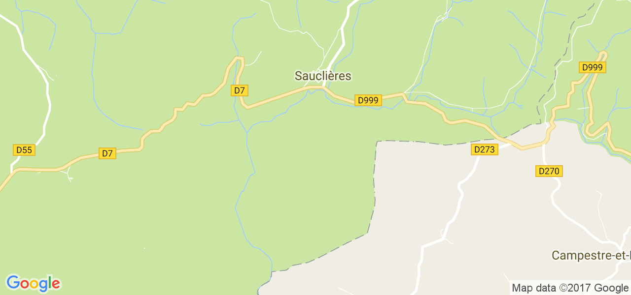 map de la ville de Sauclières