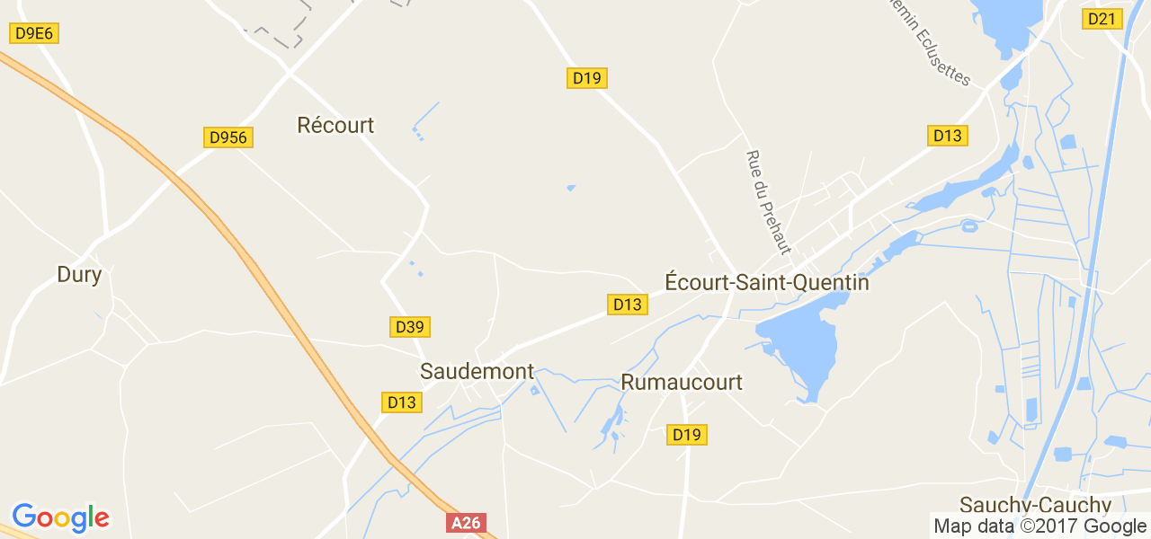 map de la ville de Saudemont