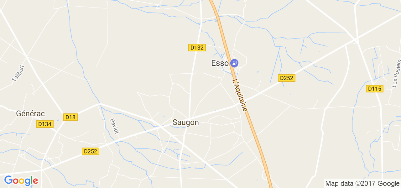 map de la ville de Saugon