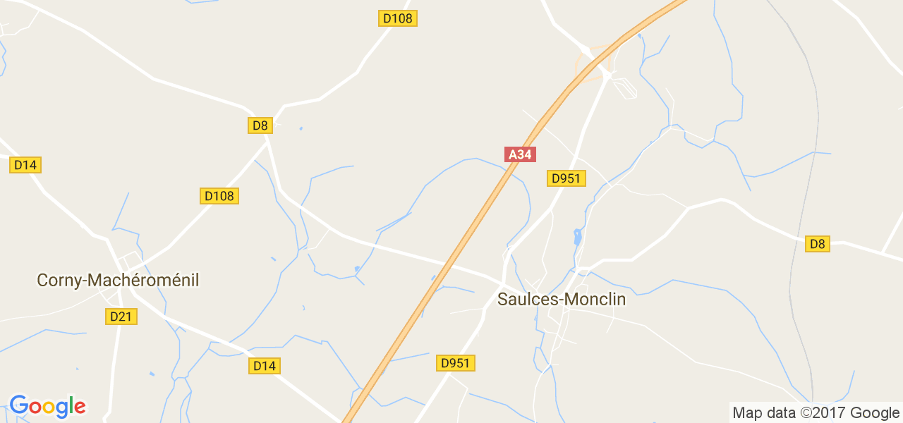 map de la ville de Saulces-Monclin