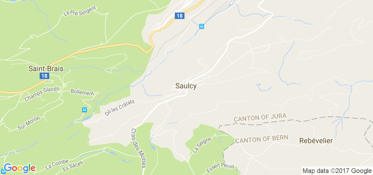 map de la ville de Saulcy