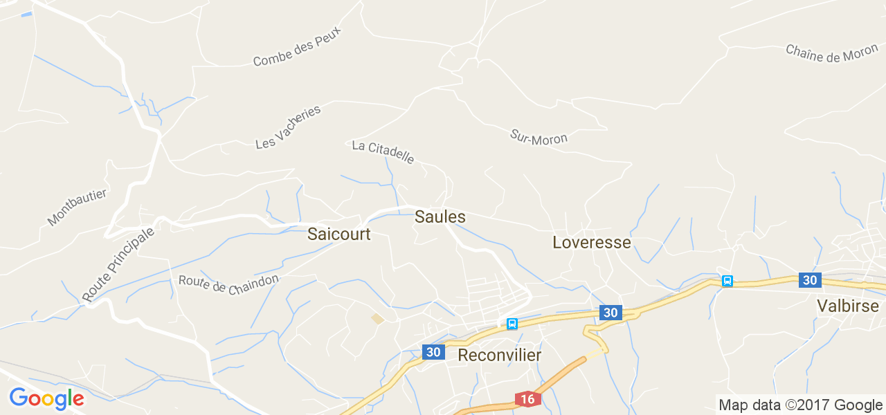 map de la ville de Saules