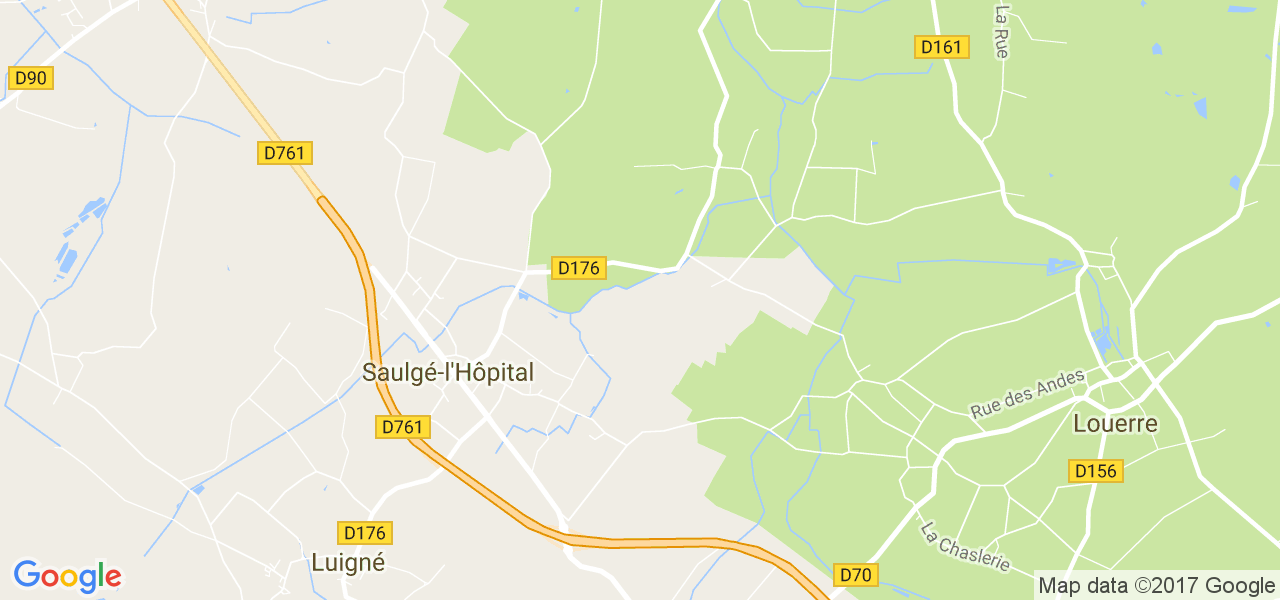 map de la ville de Saulgé-l'Hôpital