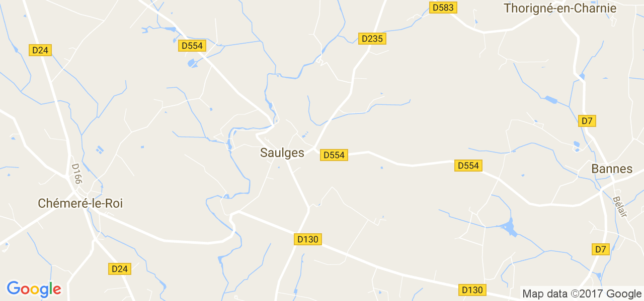 map de la ville de Saulges