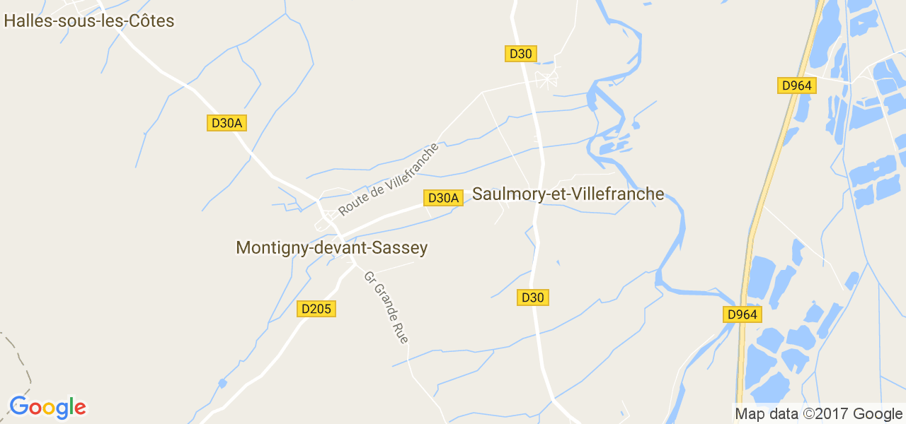 map de la ville de Saulmory-et-Villefranche