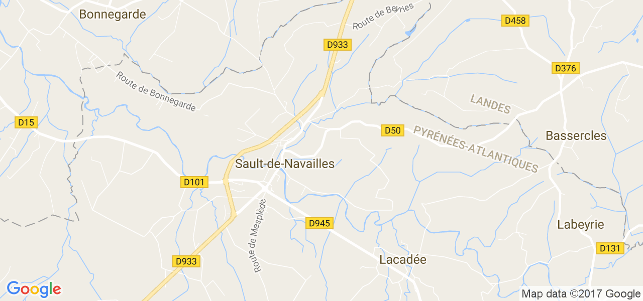 map de la ville de Sault-de-Navailles